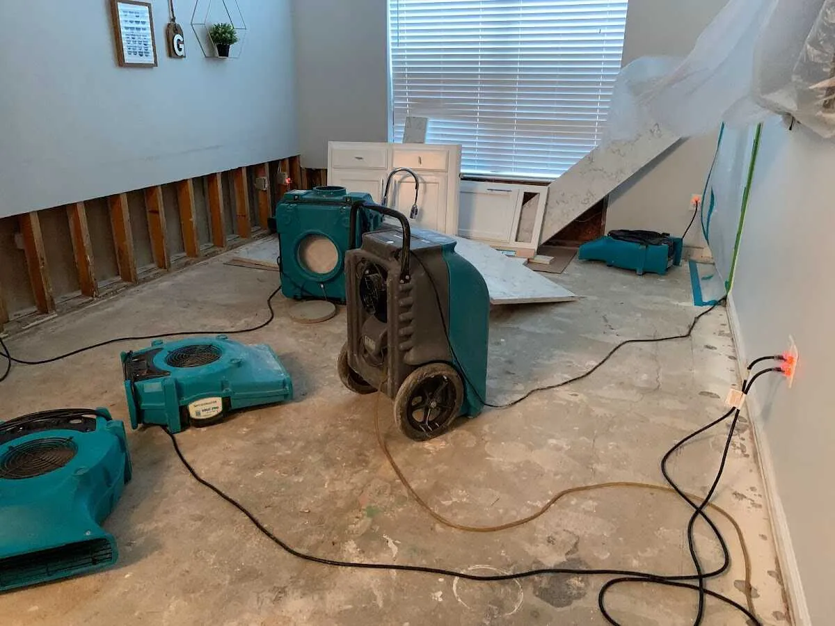 Dehumidifier in flood-cut room for Water Extraction & Removal in Ridgefield